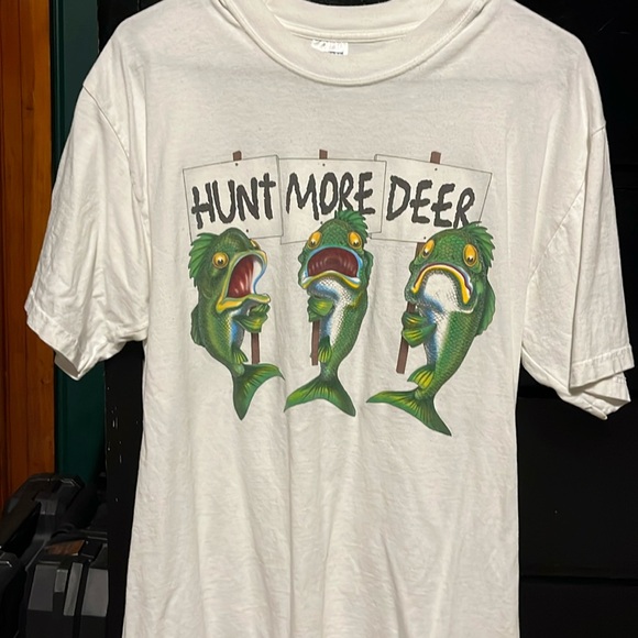 Vintage Y2K Hunting Fishing Humor Funny Shirt - Picture 1 of 3
